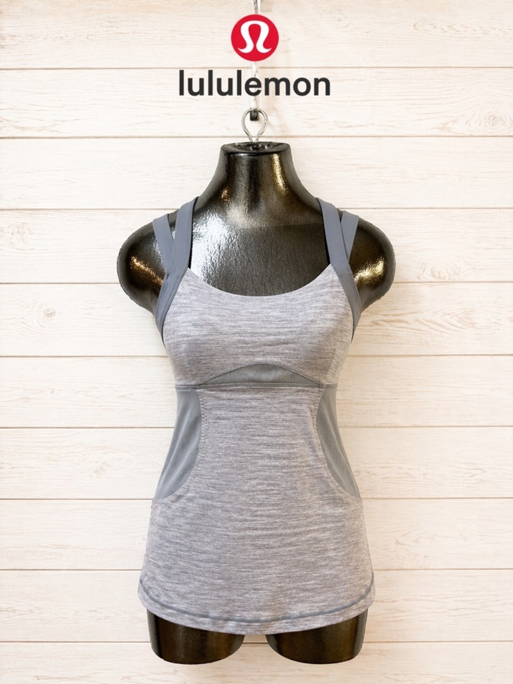 LULULEMON Grey Y2K Crossback Tank Top Size 8